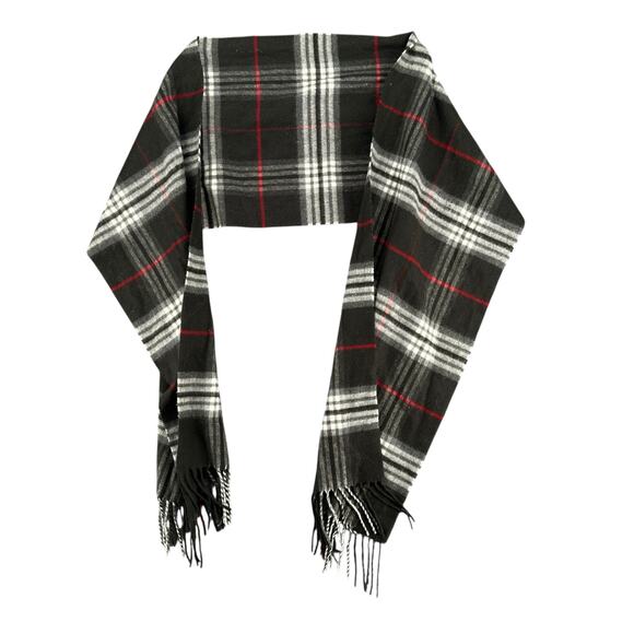 V. FRAAS Accessories - V. Fraas Cashmink Plaid Scarf Fringe Dark Academia Warm Soft Grunge One Size